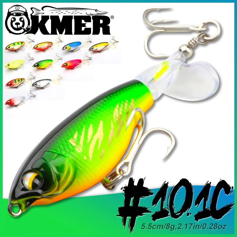 Señuelo Whopper Plopper 9.3cm 16grs Helice Sup Dorado Tarari Color Verde Y Negro
