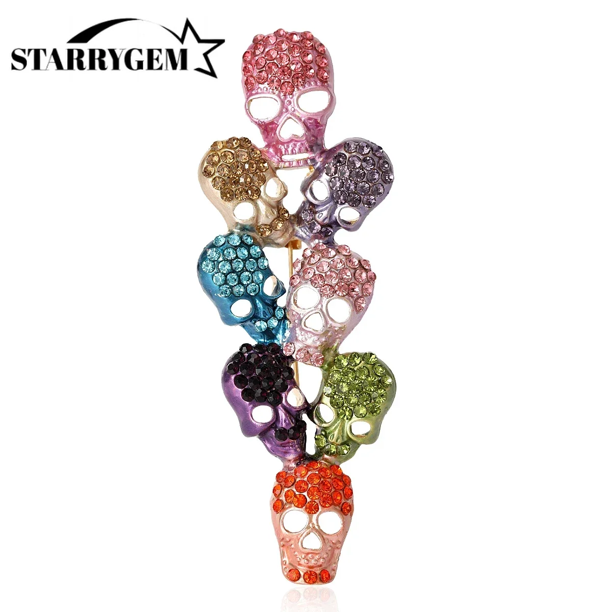 

Enamel Skull Pins for Women Unisex Rhinestone Skeleton Brooches Office Party Friend Gifts Jewelry Accessories