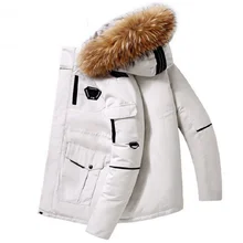 

2021 Down Jacket Men's Medium Long Winter Running Men's Same Korean Couple Outdoor Work Clothes Collar Down Thickened Jacket