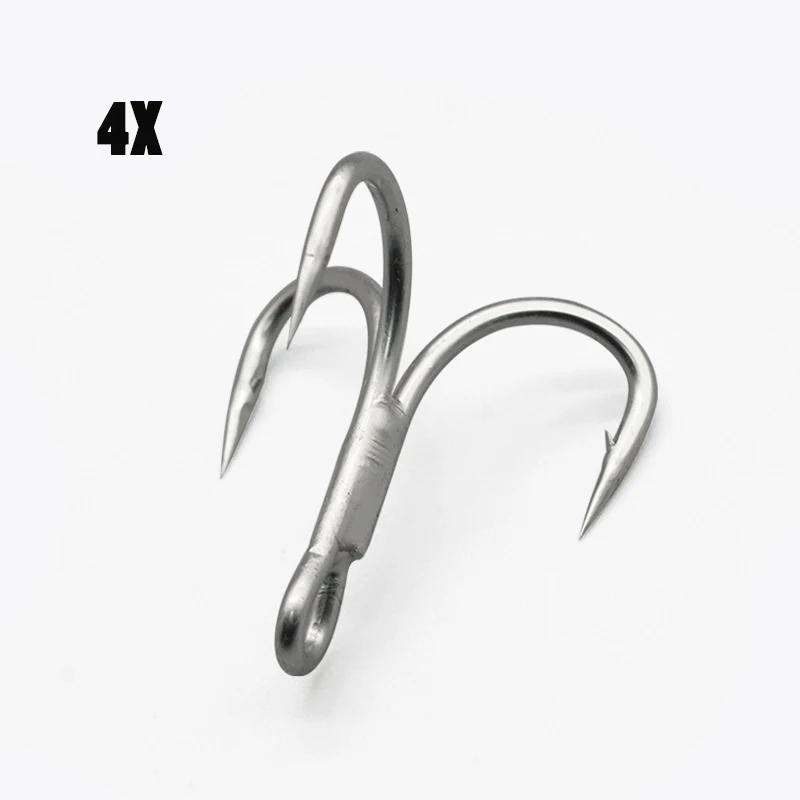 

100Pcs Fishhooks 4X Strong Treble Hooks High Carbon Steel Black Nickel White Nickel Sharp Barbed Anchor Hook Sea Fishing Tackle