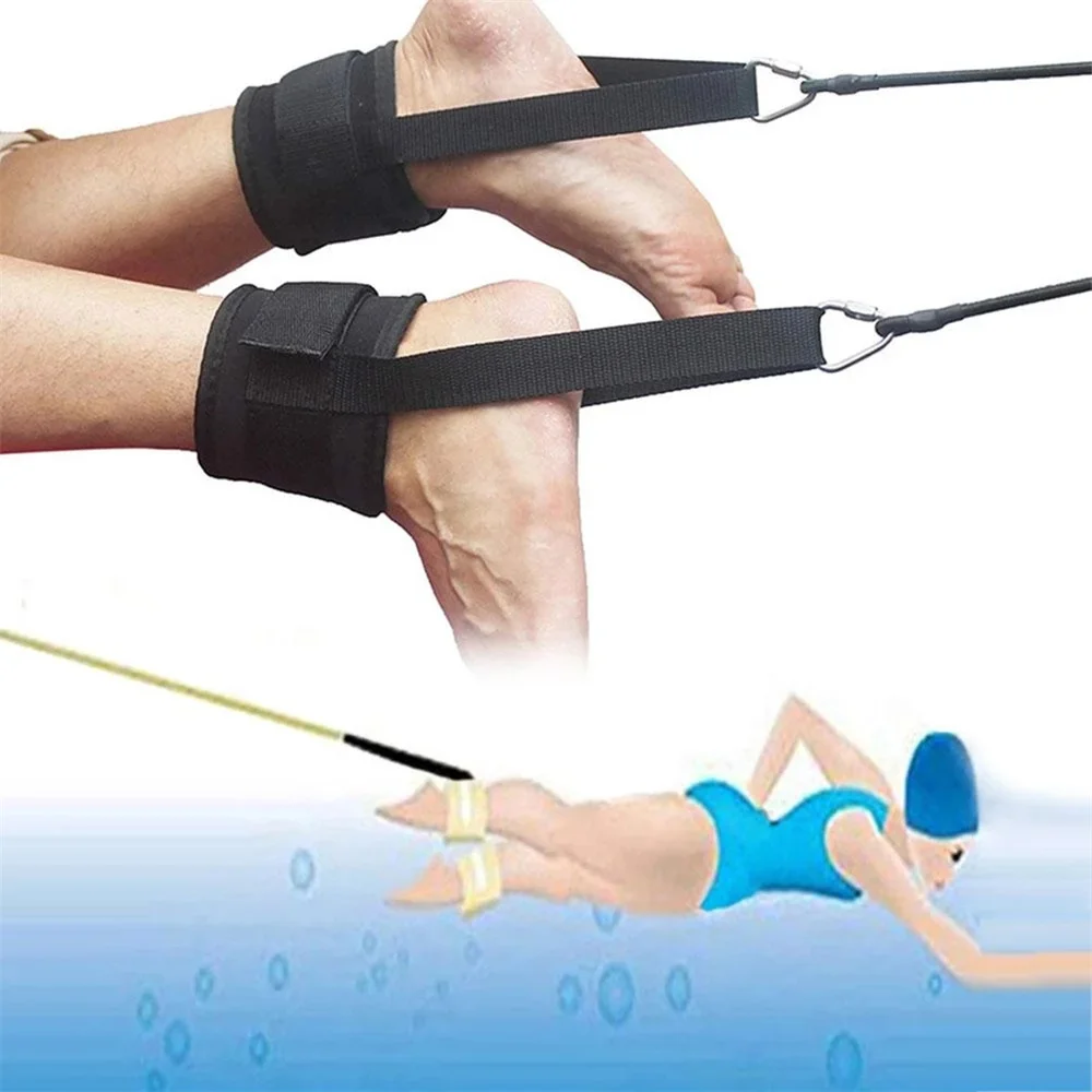 Swim Ankle Strap Stationary Swimmer Swim Lap Swim Training Leash Adjustable Swimming Resistance Band Exercise Belt Elastic Rope