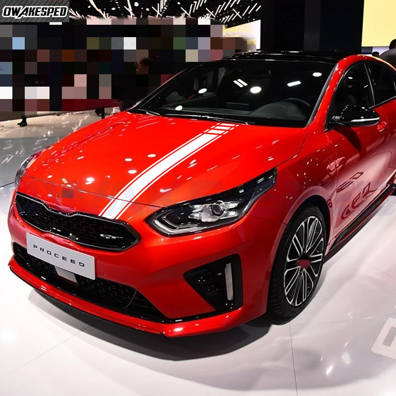Per Kia Process Gt Gt-Line Sport Stripes Car Hood Bonnet Sticker Auto Engine Cover Decor Decalcomania In Vinile Accessori Personalizzati