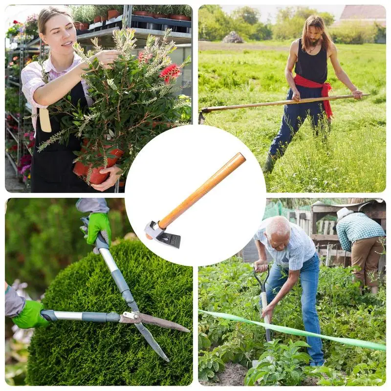 Multifunctional Small Hoe Wooden Handle Household Flower Hoe Gardening Outdoor Agricultural Tool Garden Tool
