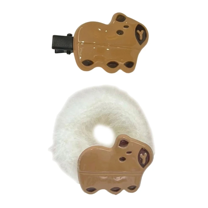 

Girls Flat Clips Hairpin Hair Tie Capybara Ornaments Fun Animal for Women Girls Bunches Hairclip Versatile Fun Animal