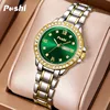 POSHI Quartz Watch for Women Alloy Strap Causal Ladies Wristwatch with Date Week Fashion Elegant Bracelet Waterproof Gift 1
