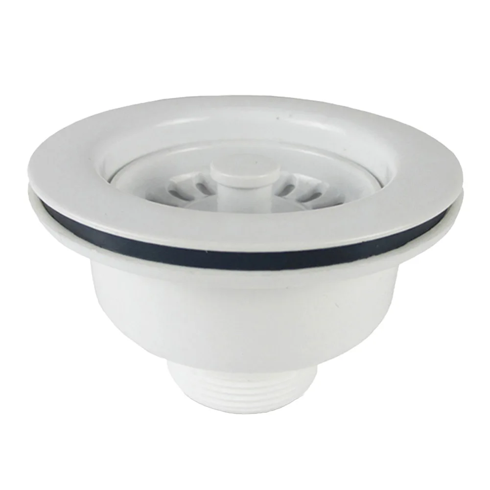 

114mm PP Flange Fits Sink Mini Basket Strainer Waste Kit Kitchen Bathroom Water Stopper Bathroom Hair Catcher Accessories