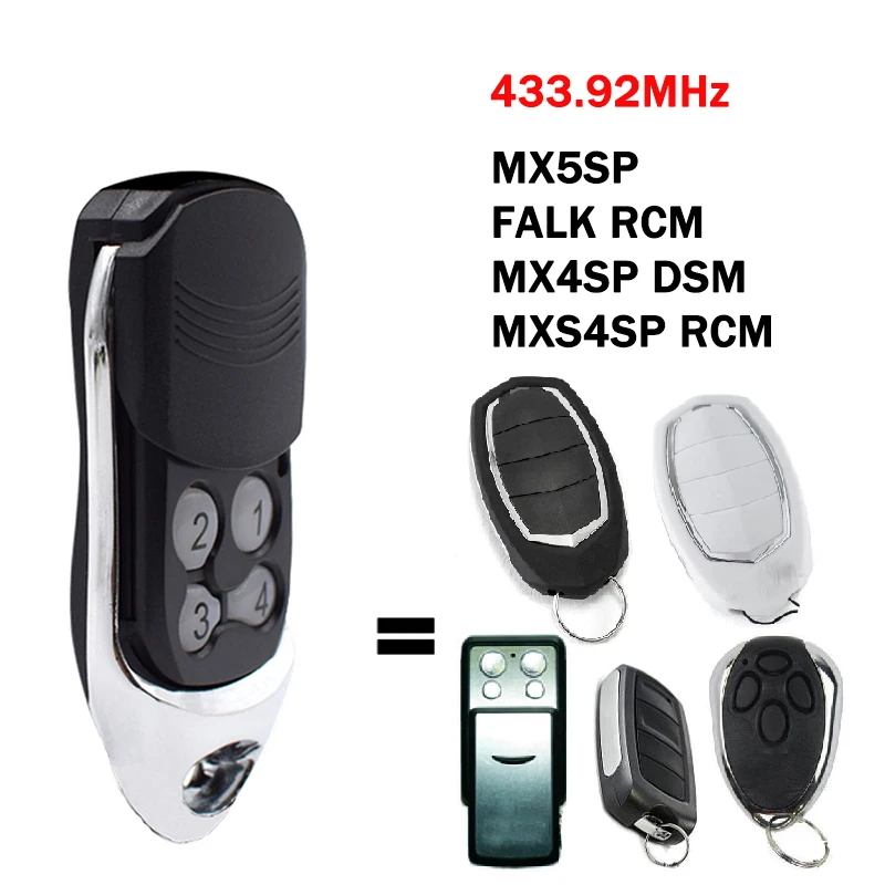 MOTORLINE FALK RCM MX4SP DSM MXS4SP RCM MX5SP Garage Door Remote Control 433.92MHz Rolling Code Garage Door Opener