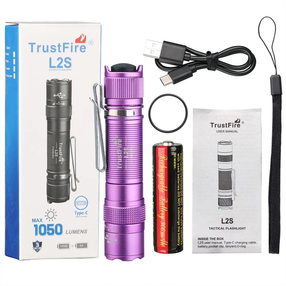 限定モデル TLSS TACTICIAN LIGHT SE 26.5 パープル Trustfire L2S Tactical Flashlight 1050Lumens IPX6 14500 Potable