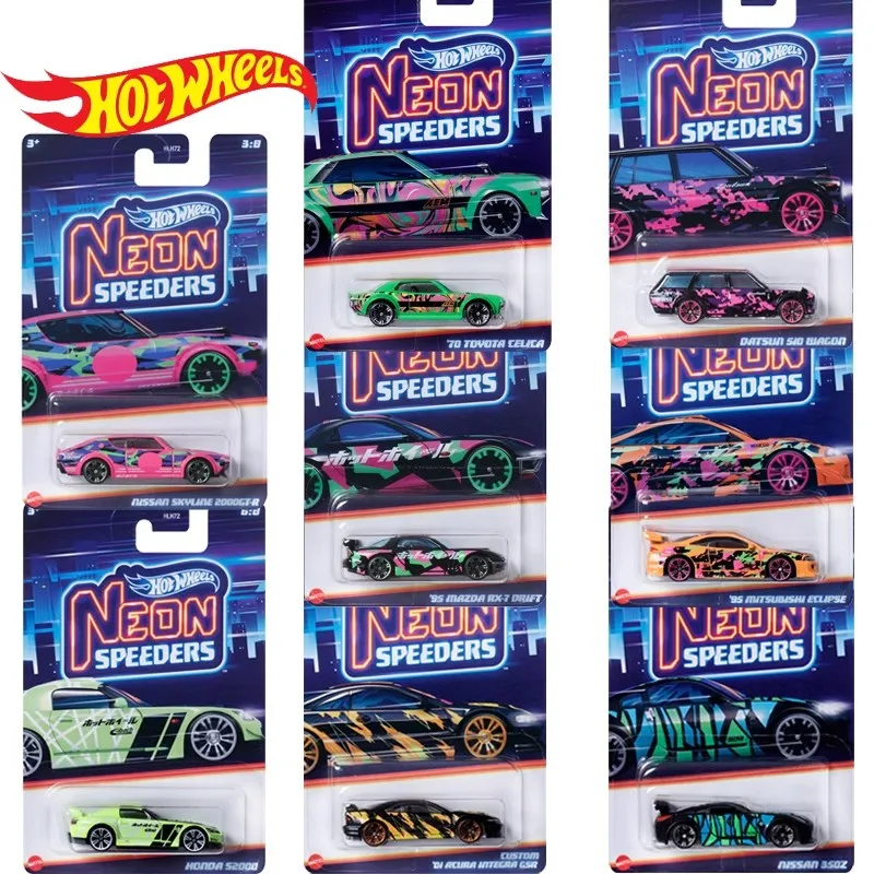 

2024 оригинальные неоновые вспышки Hot Wheels Honda S2000 Nissan Skyline Datsun 1/64 модель автомобиля рождественские подарки игрушки