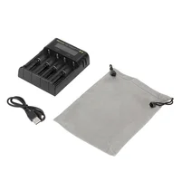 LCD Screen 4-Channel Li-ion Ni-Mh Ni-Cd Battery 1.2V 3.7V Original Smart Universal USB Charger 26650/16340/21700/18650/AA/AAA 3
