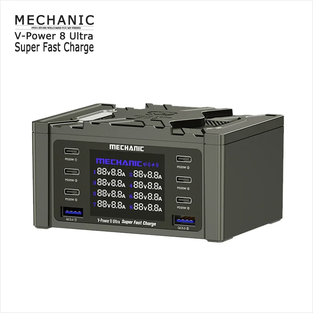 

Супер быстрая зарядка MECHANIC V-Power 8 Ultra 8 Максимальная фотография цифровой дисплей 15 Вт Беспроводная зарядка электронное зарядное устройство