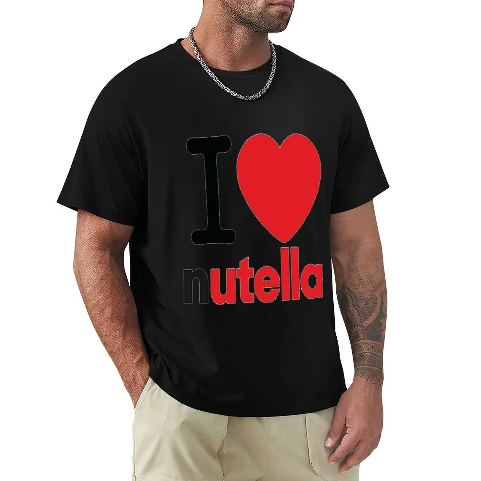 I Love Nutella T-Shirt Funnys Sweat Manica Corta Tee Men