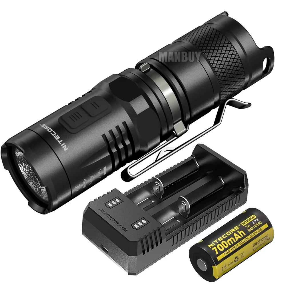 

2024 Nitecore MT10C +USB Charger + Rechargeable Battery 920 LMs CREE LED Portable Tactical Flashlight for Outdoor Camping Hiking