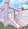 Small Inflatable Bounce House for Toddlers 1-3 Kids Pink Castle Party Theme Bounce House with Durable Safe Sewn Indoor Outdoor 2