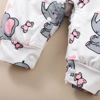 0-18Months Rompers for Newborns Long Sleeve Baby Girl Jumpsuit Cute Elephant Print Infant Baby Bodysuit Toddler Girl Clothes 5