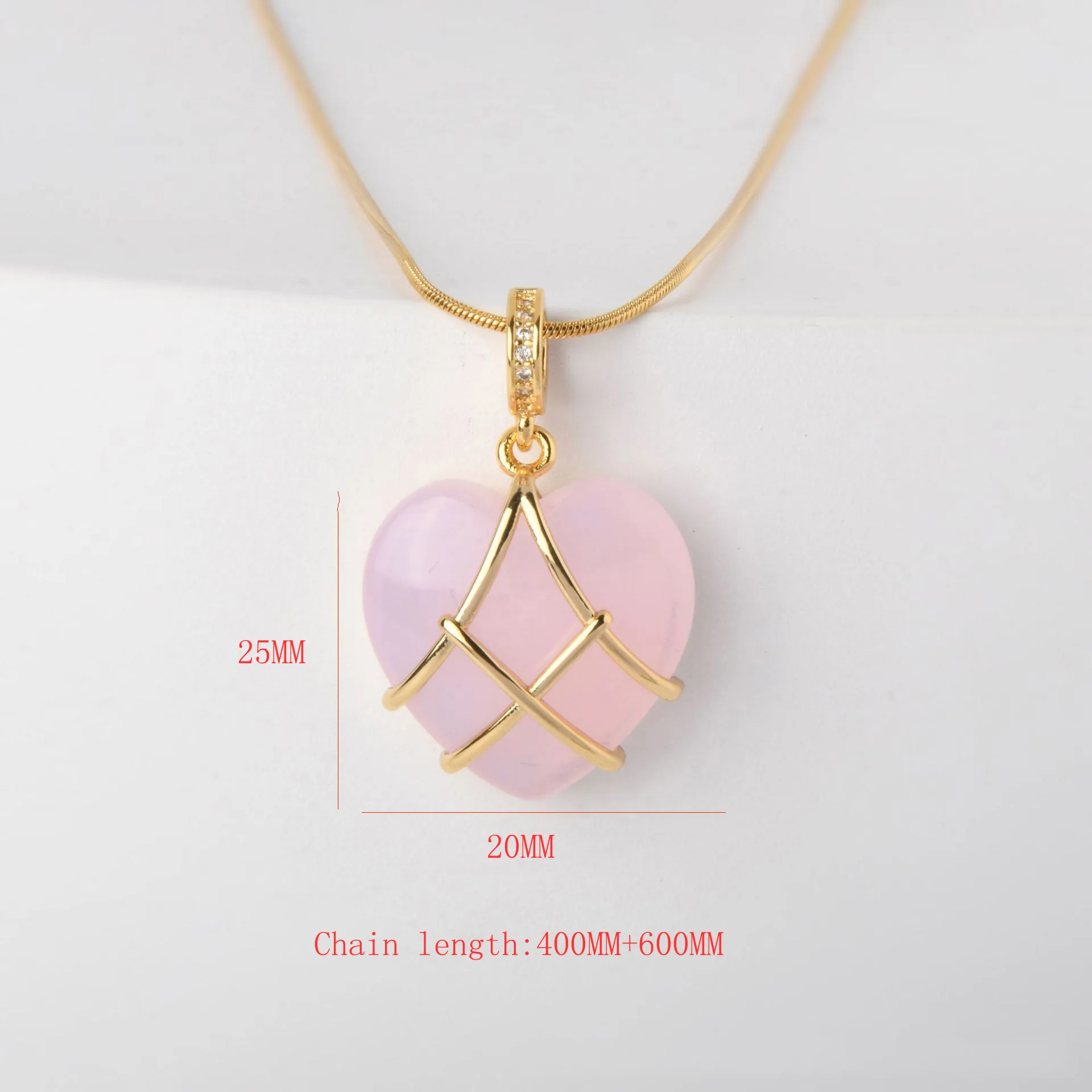 Rose quartz Lock Heart Long Necklace★送料・関税込 Rose Quartz Heart Necklace – 74 Harley Street