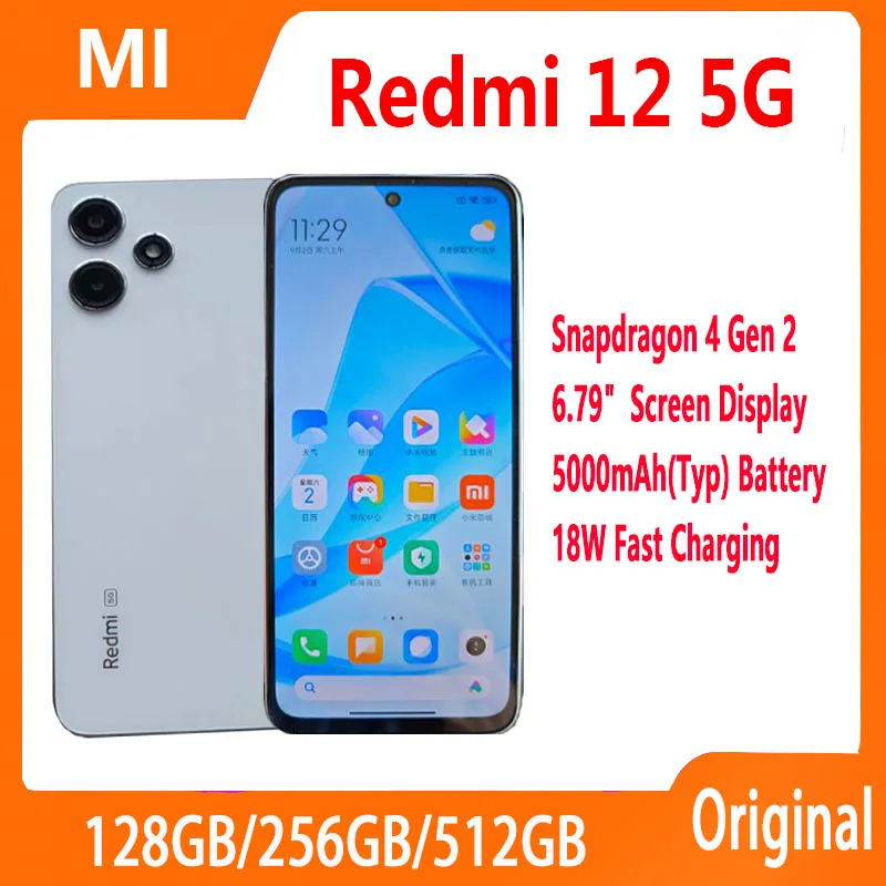 Global Rom Xiaomi Redmi 12 5G Mobile Phone Snapdragon 4 Gen2