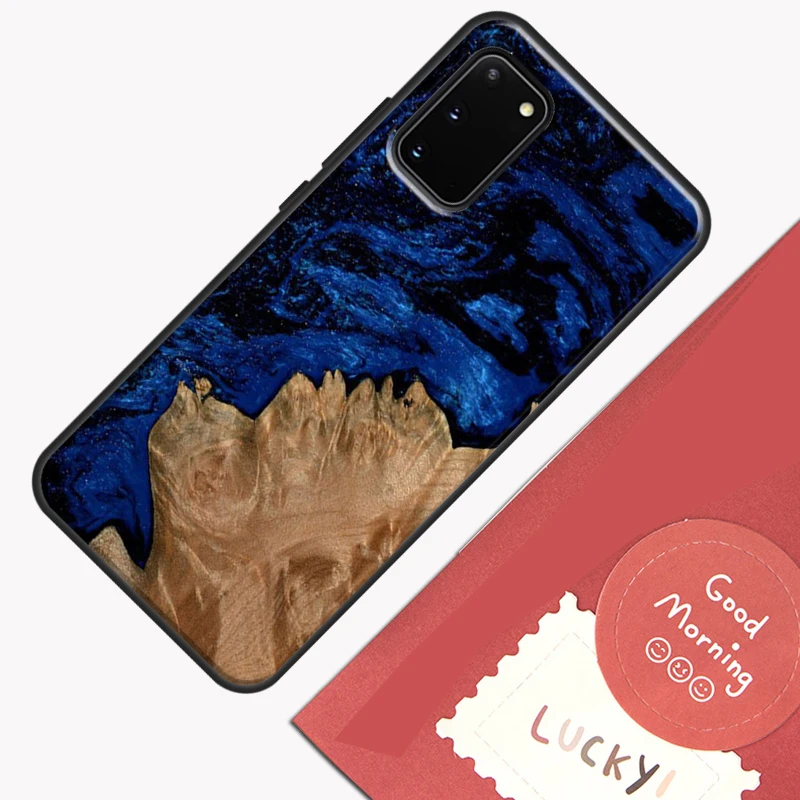 Hybrid Wood Resin Phone Case – Artistic Protective Cover Shell