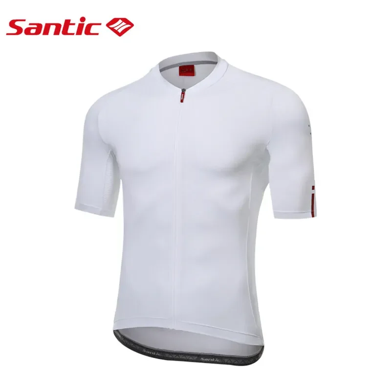 thumbnail image 1 of Santic - Maillot de ciclismo para hombre, manga corta, para bicicleta de carretera, transpirable, antideslizante, de secado rápido, con bolsillos reflectantes WM0C02156, 1 of 5