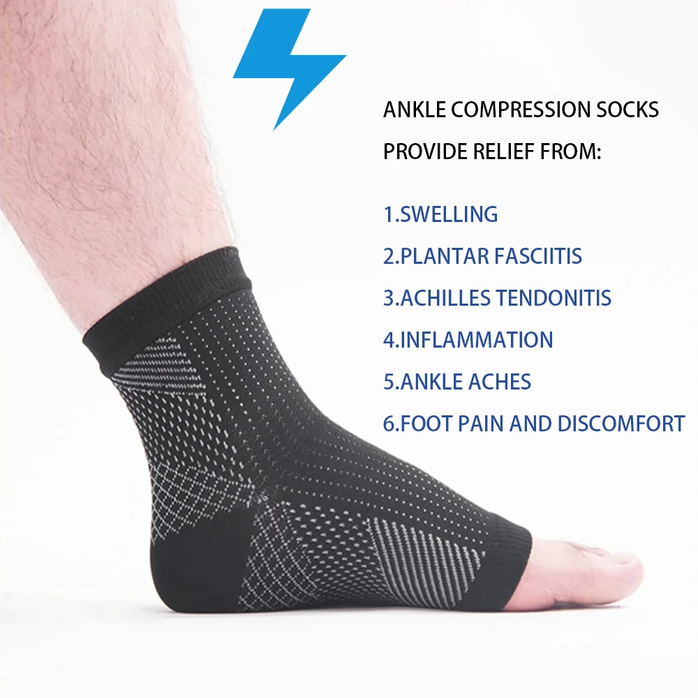 1Pair Soothe Compression Socks Men Women Neuropathy Pain Ankle Brace Plantar Fasciitis Swelling Relief Ankle Protection