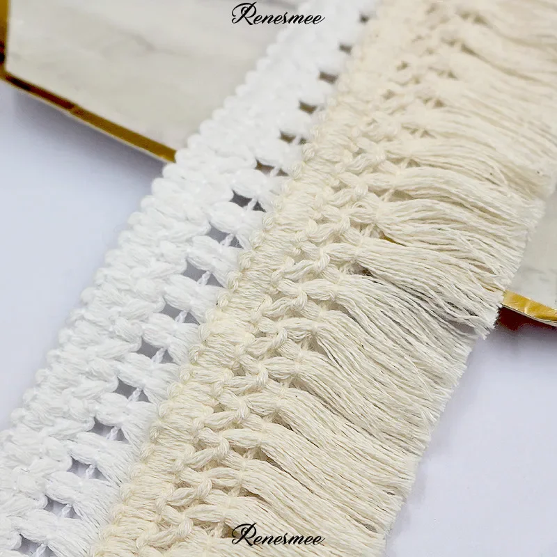 Lace Decoration 5 Yards Cotton Fringed Lace Scarf Clothes Carpet Curtain Decoration Trims DIY Home Accessories 4cm wide