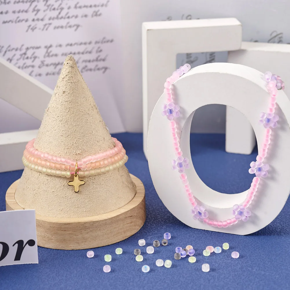 180g Mixed Color Luminous Frosted Glass Beads Glow in the Dark Rondelle Loose Seed Beads For DIY Jewelry Making Accessories