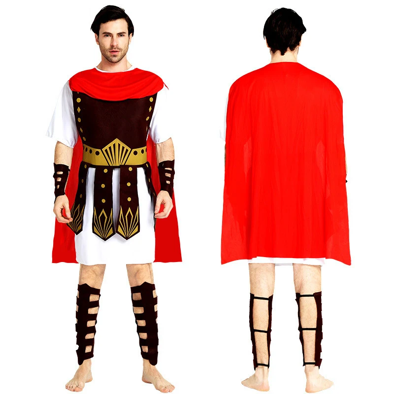 Men ancient Roman Greek warrior gladiator costume knight Julius Caesar costumes Halloween Purim adult