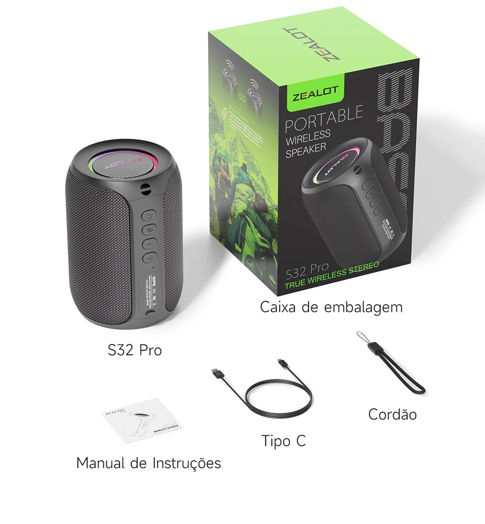 ZEALOT S32PRO conteúdo da embalagem
