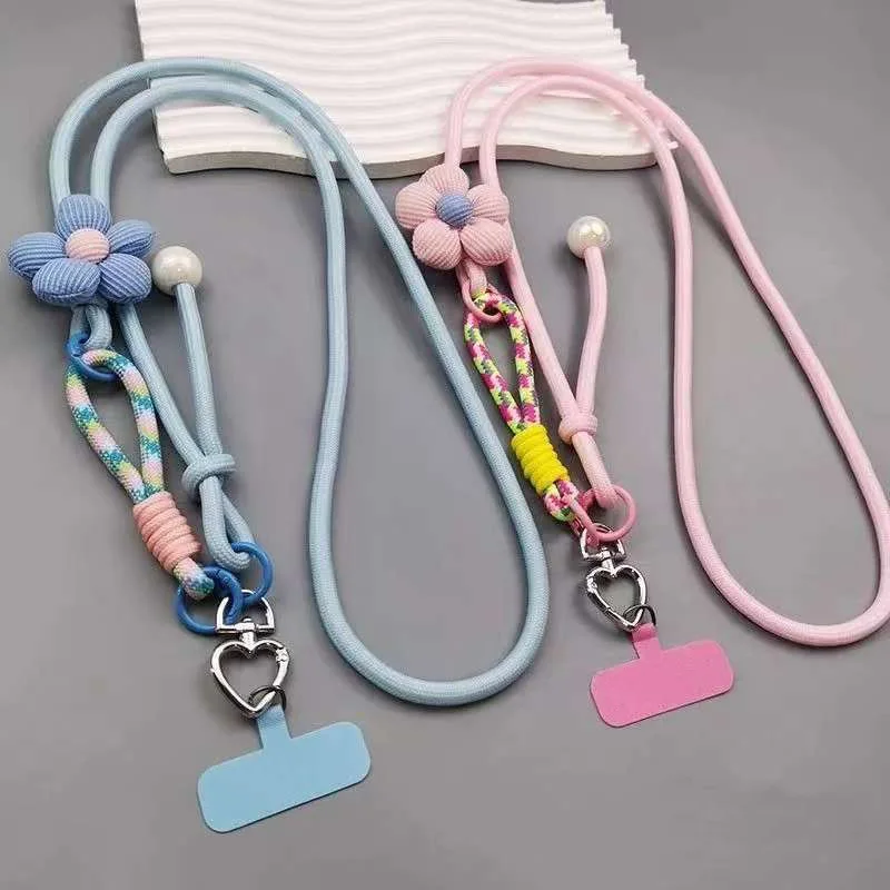 Colorful Woven Adjustable Crossbody Phone Lanyard with Anti-Loss Wrist Strap