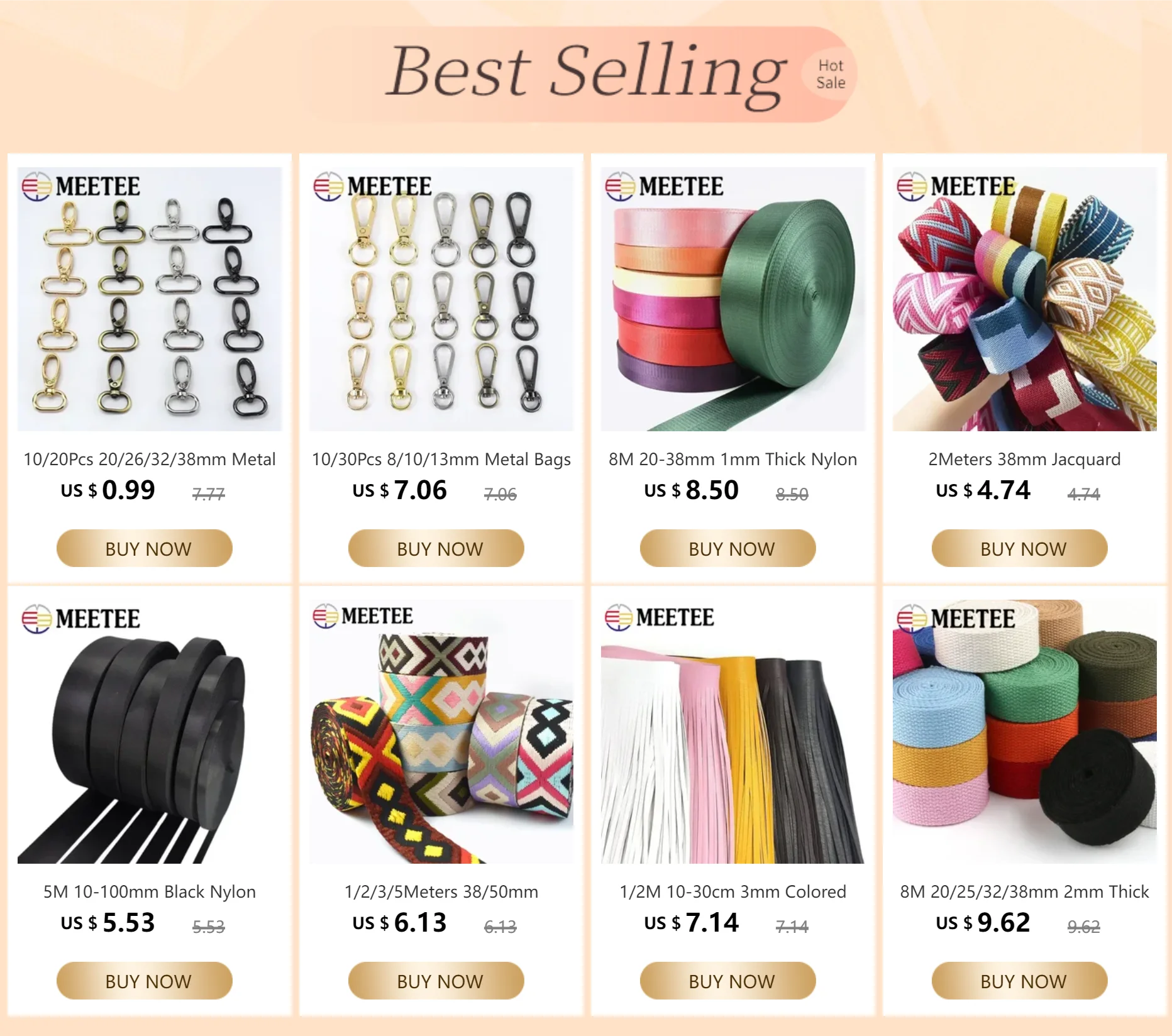 Description Picture 3 of item5M 10-100mm Black Nylon Webbing Tape Backpack Strap Pet Collar Safety Belt Ribbon Band DIY Bag Clothing Sewing Accessories
