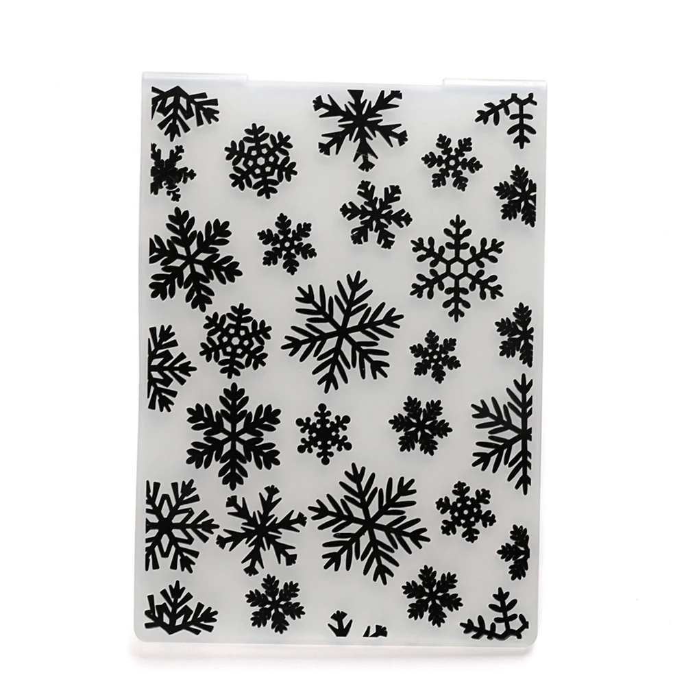 Plastic Embossing Folders 14.4x10.5x0.2cm DIY Plastic Die Art Crafts Album Decoration Snowflake Pattern for Christmas Decoration