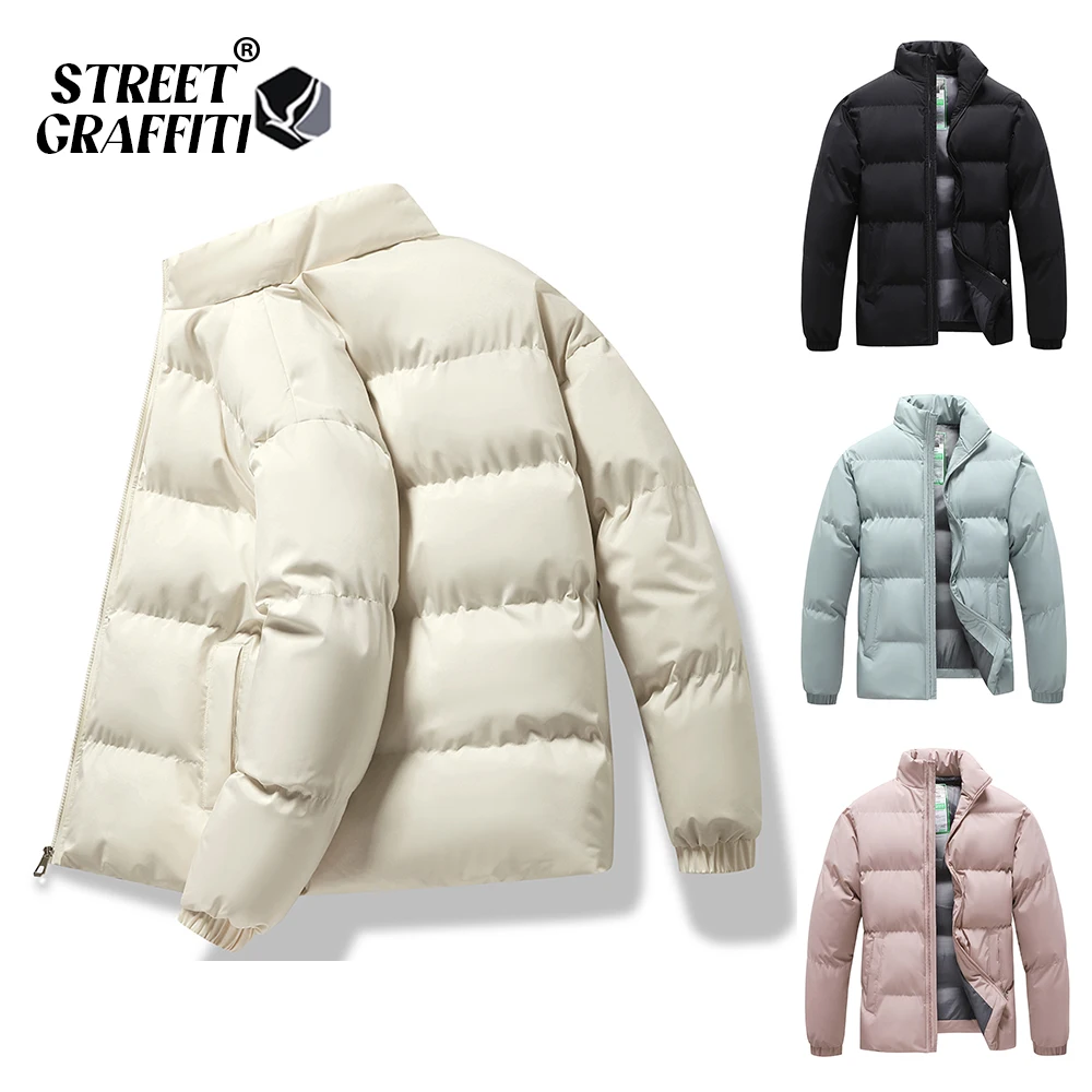 

2023 Men Winter Thick Solid Casual Jackets Windbreaker Hot Fashion Male Autumn Outdoor Warm Windproof High Quality Coats Outwear