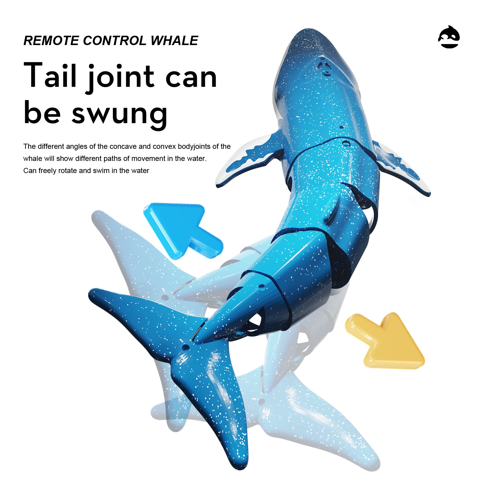 Rc Shark Toy 10M Diving Submarine Whales Remote Control Animals Waterproof Bathtub Pool Electric Toys for Boys Kids Gift 3