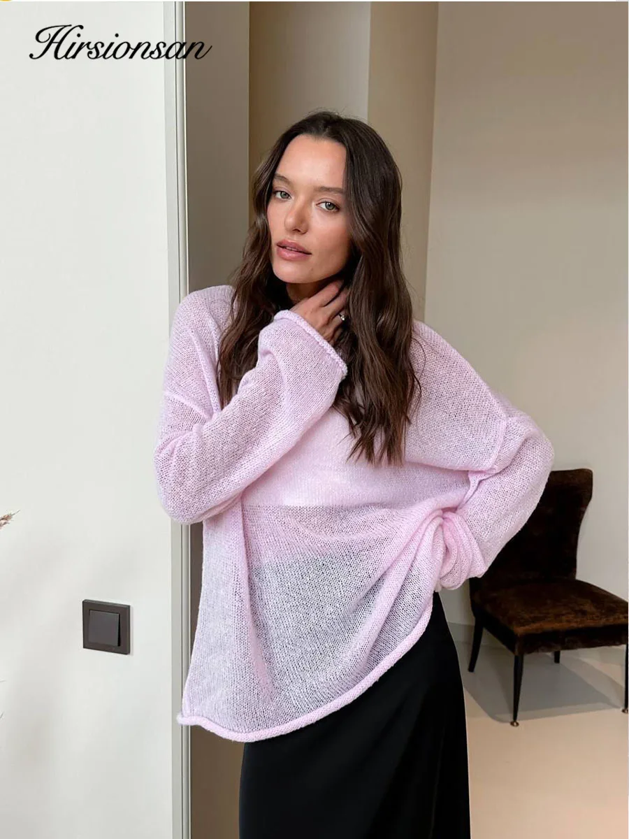 Elegant Women's Casual Fashion Sweater - Chic Pink & White Jumper