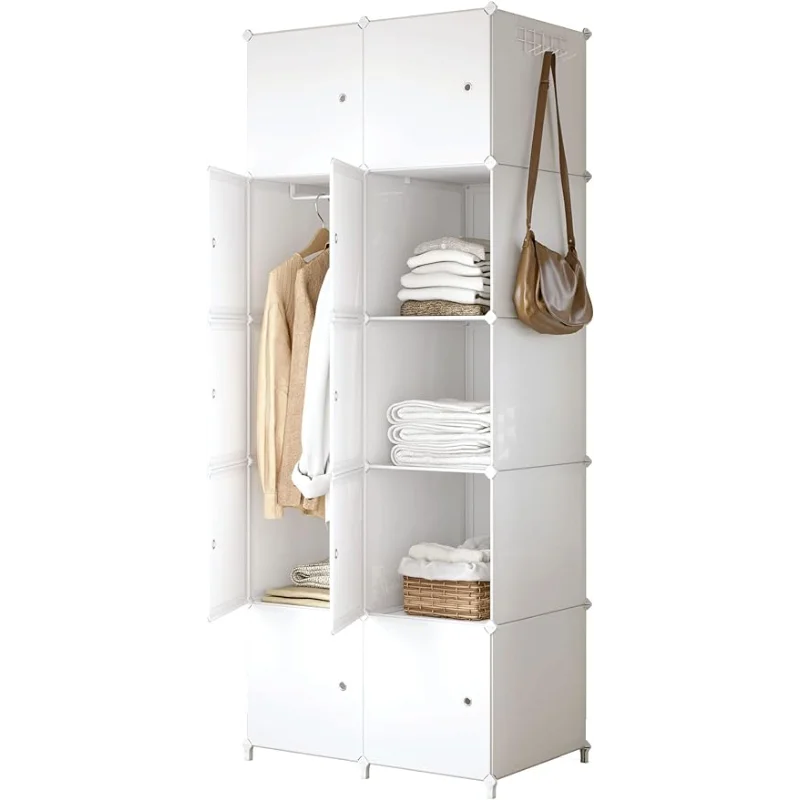 

JOISCOPE Portable Closet for Hanging Clothes, Combination Armoire, Modular Cabinet for Space Saving, Ideal Storage Organizer Cub