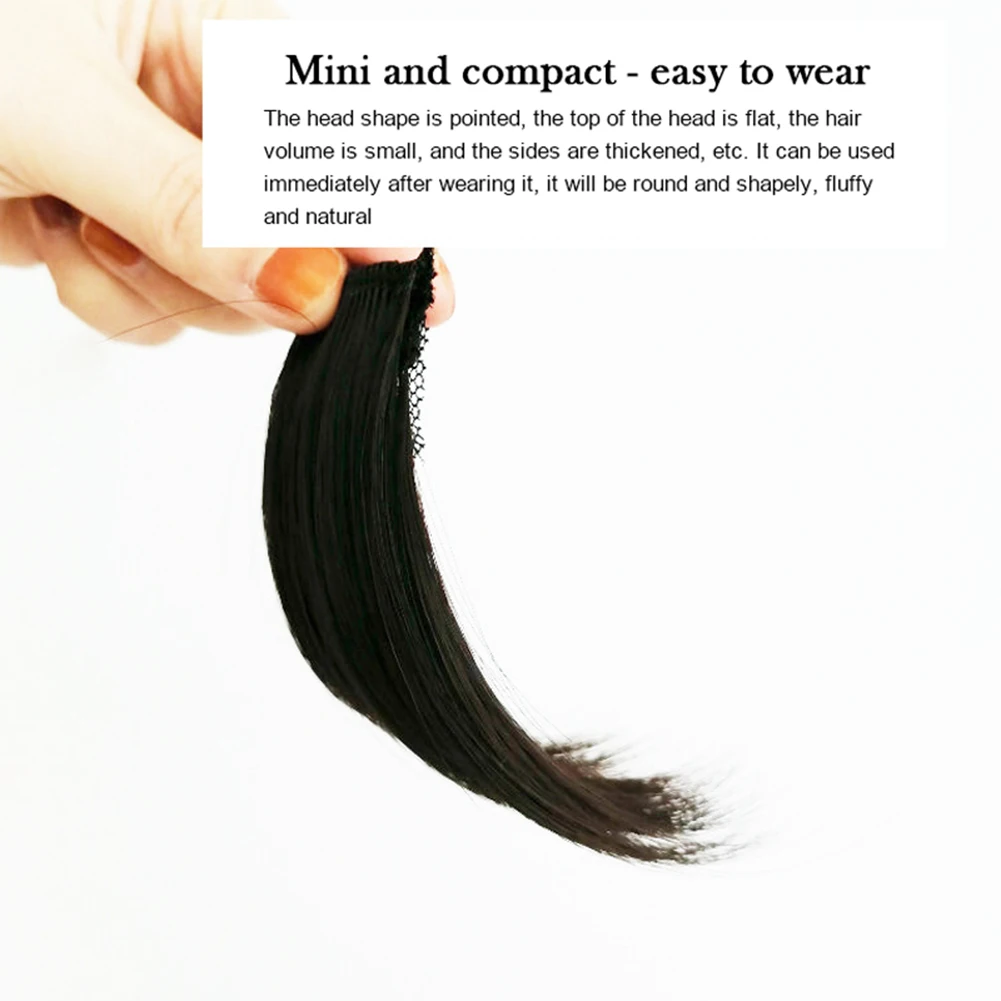 Parrucca nera mini alla moda, seta ad alta temperatura, clip-in, per capelli, estensione della parte superiore della testa, parrucca molto naturale per uomo e donna - immagine 5