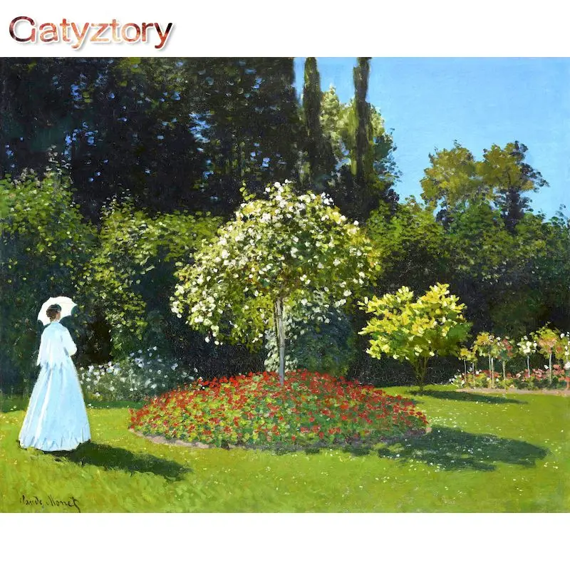 

GATYZTORY Painting By Numbers 40x50cm Frame Park Women Figure Oil Picture By Number HandPainted Unique Gift Home Decor Photos