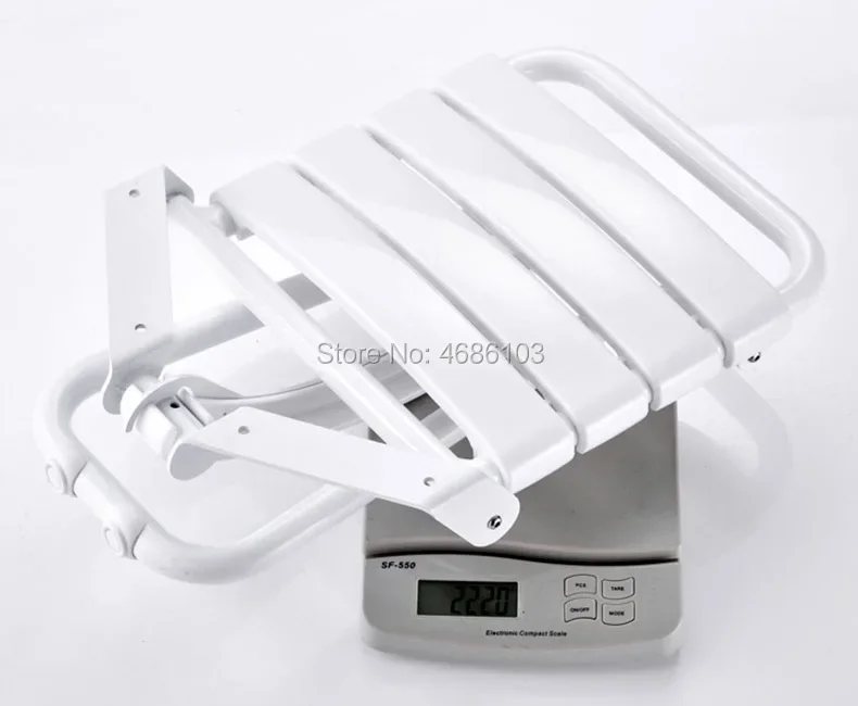white color Safety Bathroom Folding shower seat bathroom shower seat Wall Mounted Shower Chair Wall Stand Chair Aluminum Alloy 5