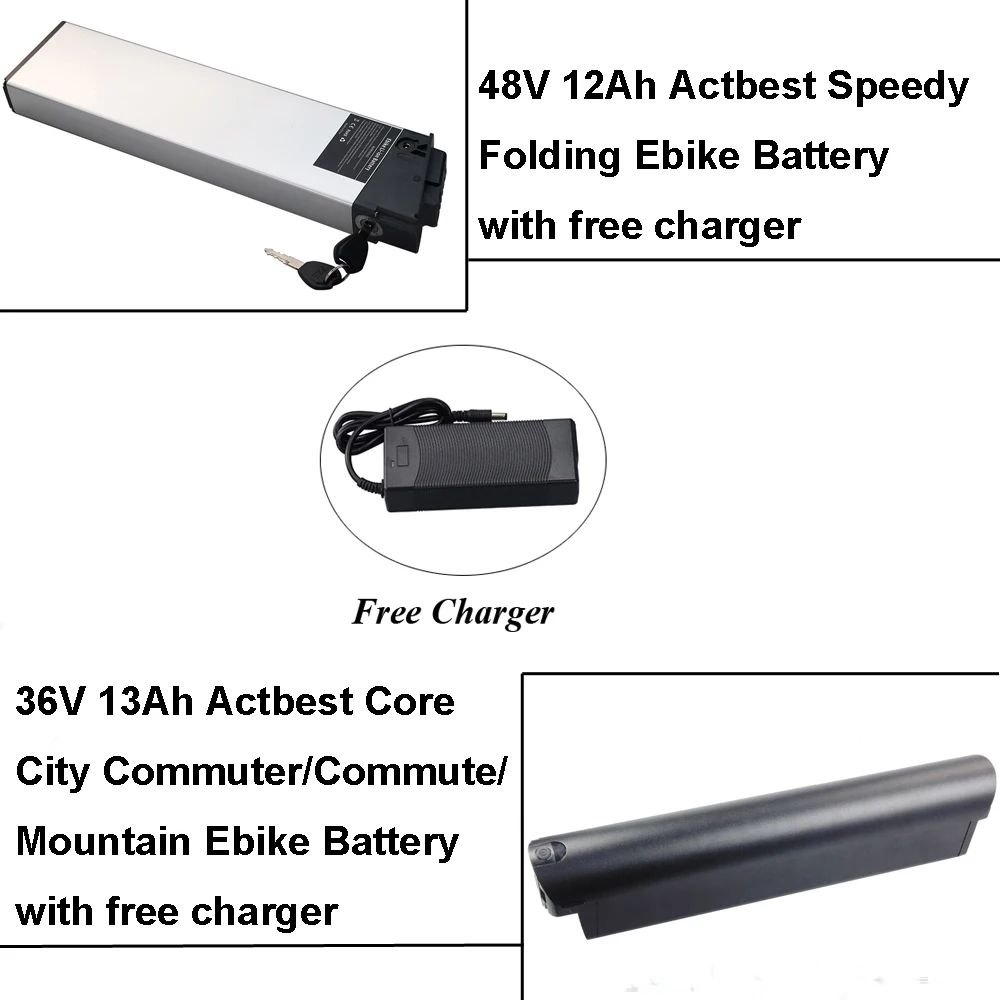 

Electric Bike Battery 36V 13Ah 48V 12Ah Lithium-ion Battery for Actbest Core City Commuter Commute Mountain Speedy Folding EBike