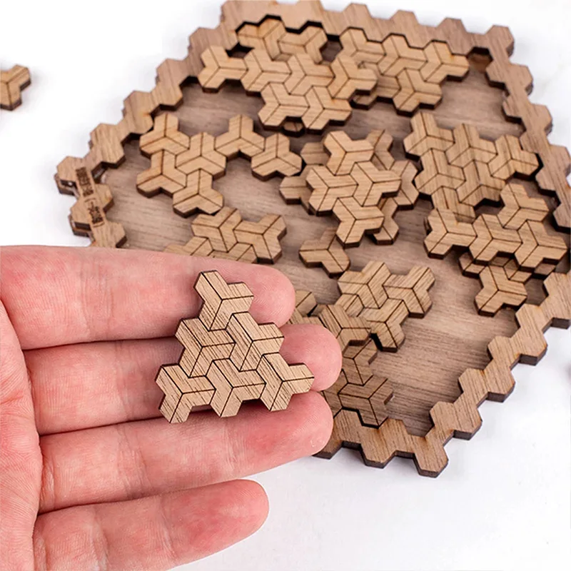 Puzzle en bois de forme géométrique irrégulière, Puzzle Impossible, jeux de  niveau 10, jouets brûlants de cerveau pour adultes