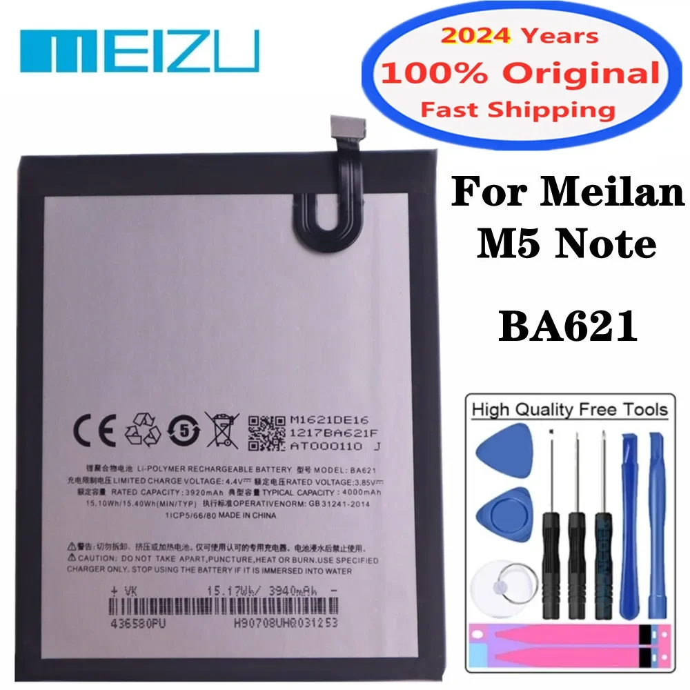 

2024 Years BA621 Original Battery For Meizu M5 Note 5 Note5 M621N M621Q M621H M621M 4000Ah Phone Battery Bateria In Stock