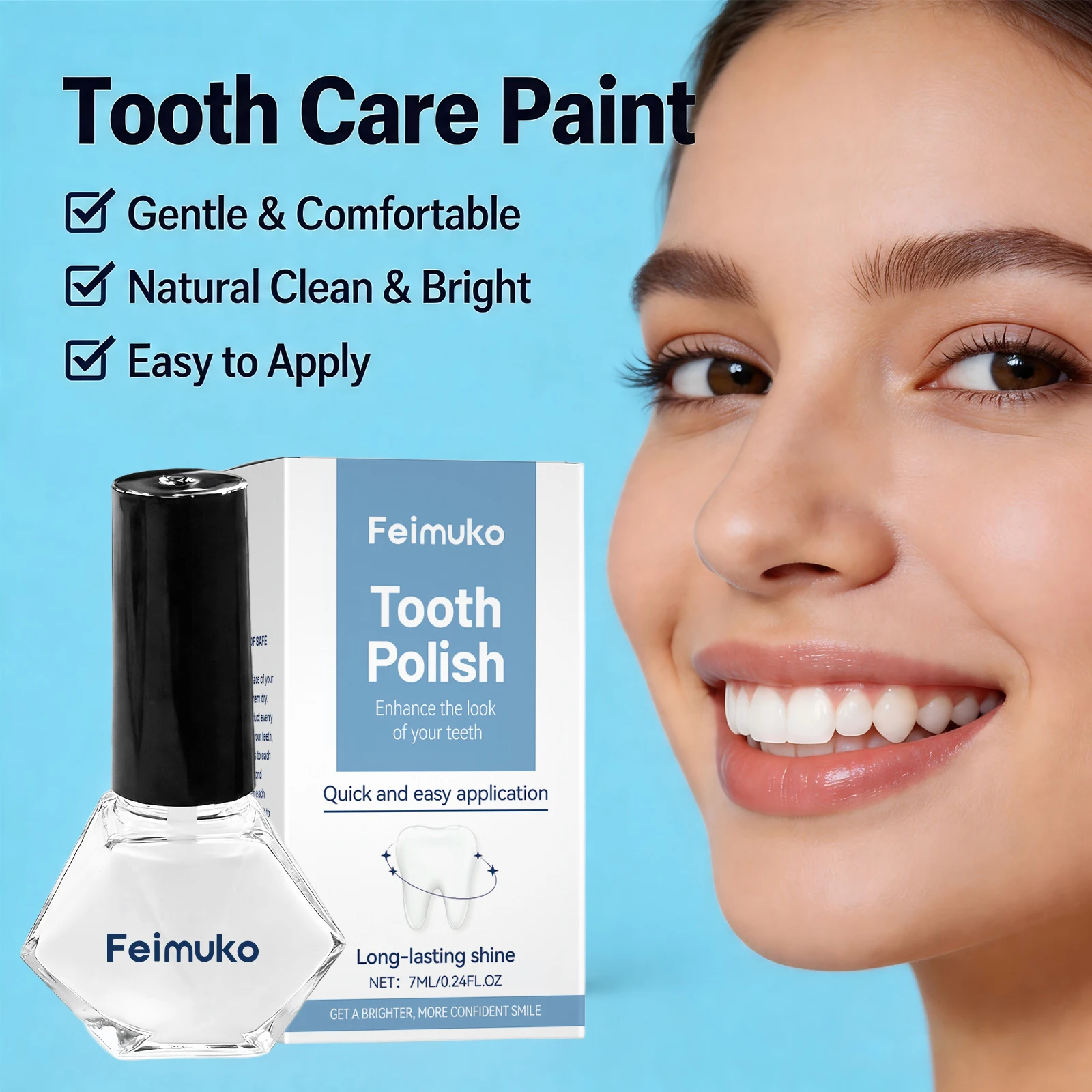 Lucidante per Denti Sbiancante, Vernice Anti-Pigmentazione, Rimuove le Macchie Gialle e Protegge lo Smalto, Illumina i Denti con Lucentezza Duratura - immagine 3
