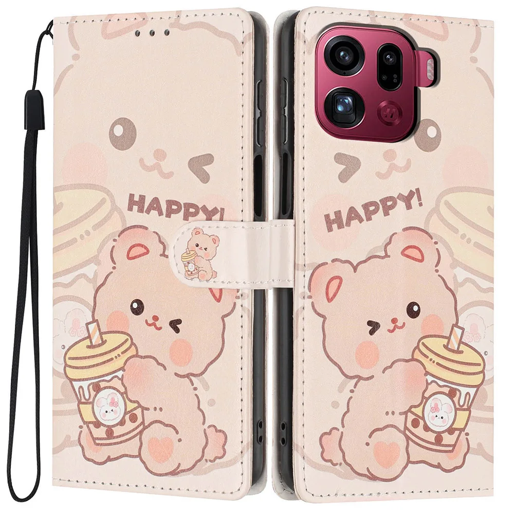 Lovely Pattern Wallet Flip Case with Card Holder and Stand Feature