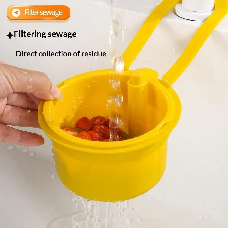 2 In 1 Sink Drain Filter Basket, Adjustable Faucet Hanging Sponge Rack Kitchen Debris Waste Catcher