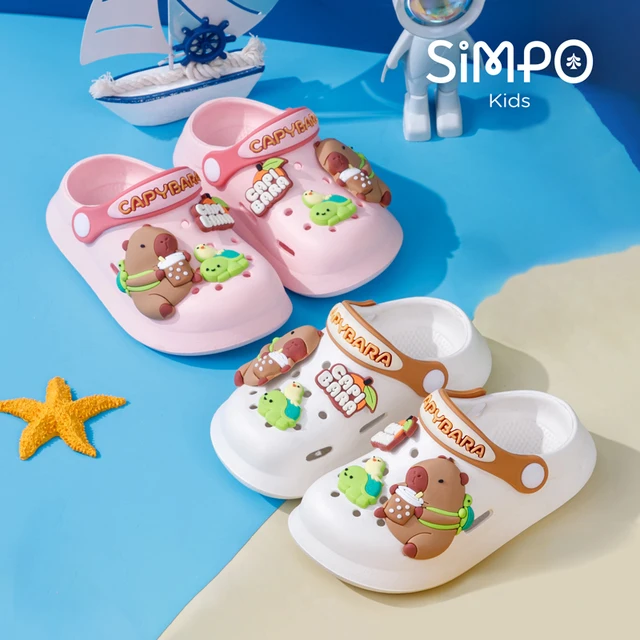 Kids Garden Clogs Shoes Boys & Girls Beach Sandal Kids Lightweight Breathable Cute Capybara Slip On Baby Slippers - Image 4