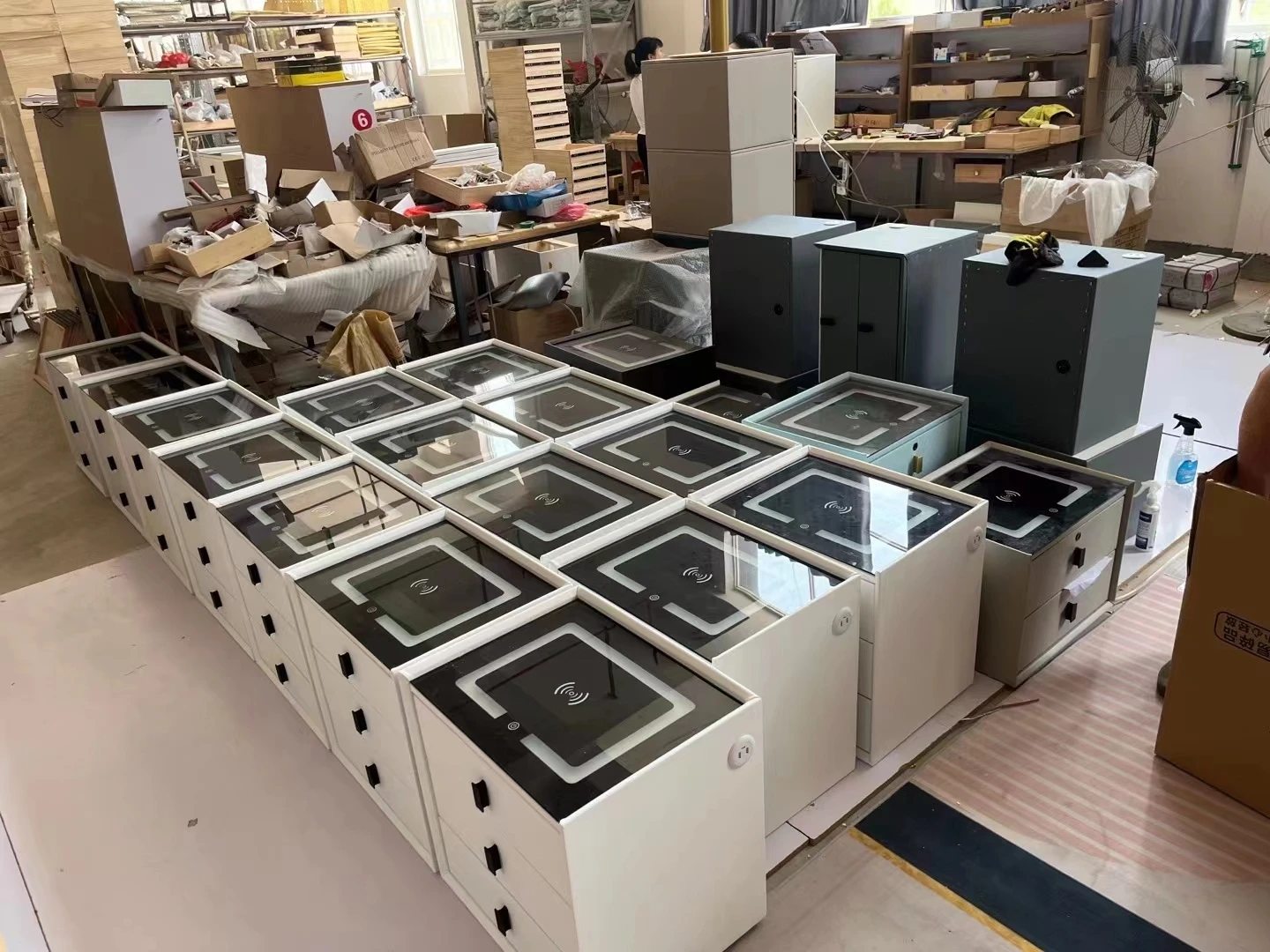 Description Picture 2 of itemSmart Bedside Table Bedroom Storage Cabinet Modern Wireless LED USB Charging White Multifunctional Nightstand Furniture HY50BT