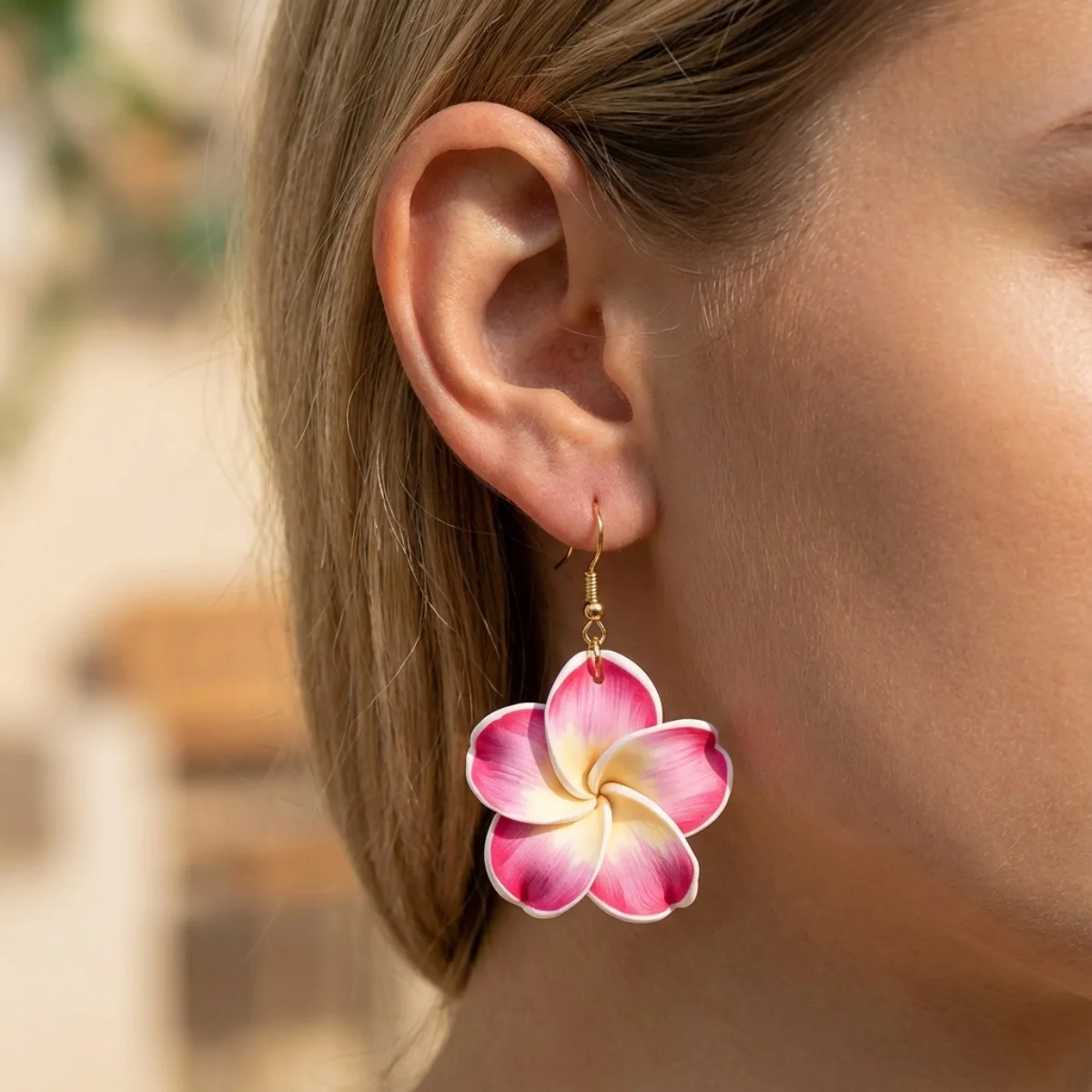 Bohemian Weiche Ton Blume Tropfen Ohrringe Für Frauen Männer Bunte Harz Floral Baumeln Ohrring Sommer Strand Urlaub Partei Schmuck – Detail 16