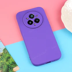 Sand Matte Soft Silicone Shockproof Phone Case - Full Protective Back Cover for Realme 14 Pro Lite (Purple)