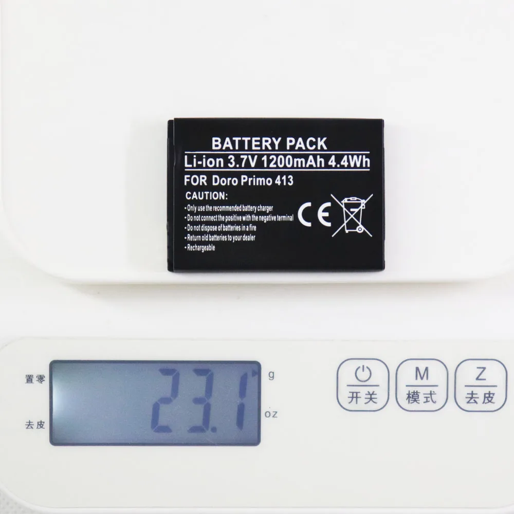 Batteria Compatibile Per Telefono Doro PhoneEasy 410GSM. Ricaricabile Agli Ioni Di Litio, 3,7V, 800mAh. Sostituisce La Batteria Originale. Dimensioni 44x39x5,5mm.