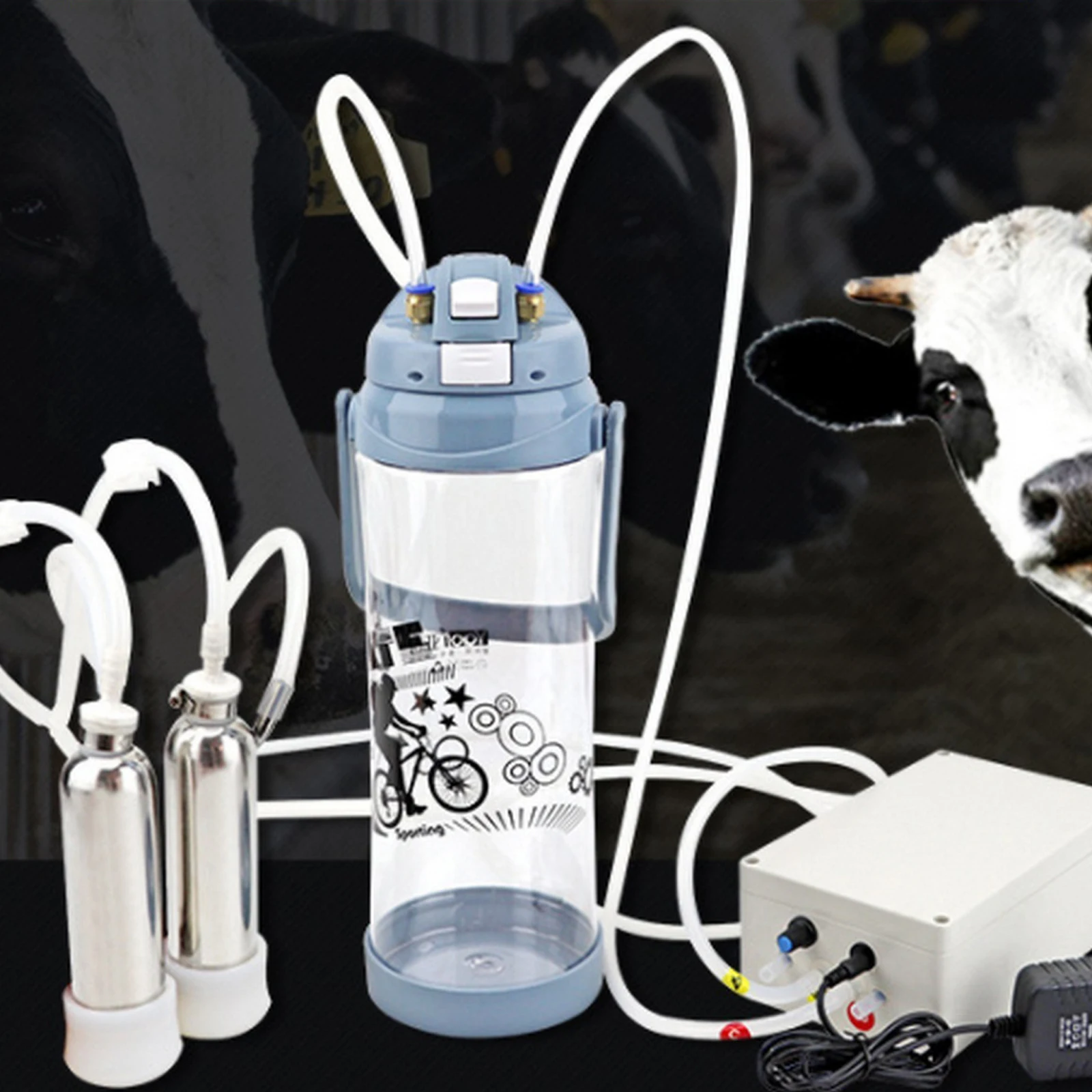 3L Electric Milking Machine Portable Sheep Goat Milker Double Head Vacuum Motor Pump for Cows Farm Livestock Tool |